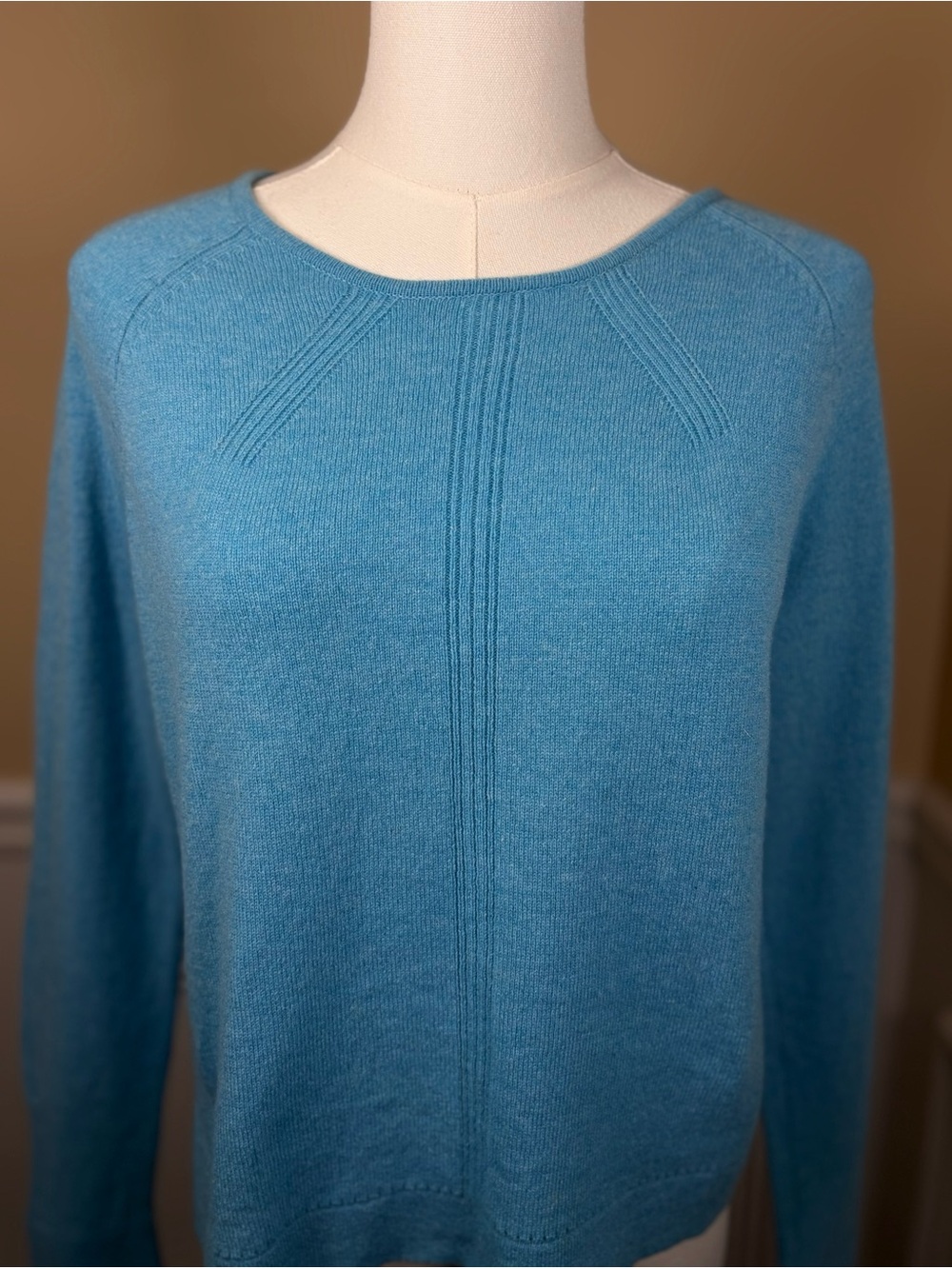 💎 Claudia Nicole 100% Cashmere Aqua Blue Crewneck Sweater Size S